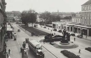 Dresden, Bismarck-Denkmal : Dresden-Altstadt, Ringstraße. Ansicht von Ost-Südosten mit Bismarck-Denkmal
