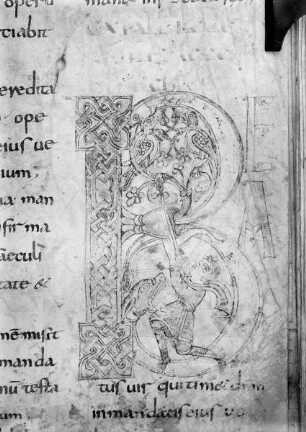 Psalter von Corbie — Initiale B zu Psalm 111, Folio 95 recto