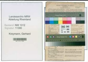 Entnazifizierung Gerhard Kreymann , geb. 10.10.1897 (Elektromonteur)