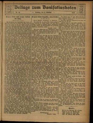 Zweite Ausgabe vom Sonntag, den 11. Oktober 1925.