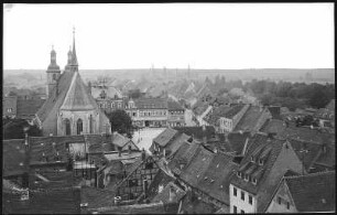 Pegau. Blick auf Pegau vom Rathausturm