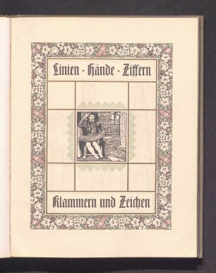Linien, Hände, Ziffern, Klammern und Zeichen
