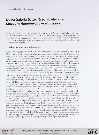 Nowa Galeria Sztuki Średniowiecznej Muzeum Narodowego w Warszawie