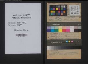Entnazifizierung Hans Krebber , geb. 21.06.1902 (Postarbeiter)