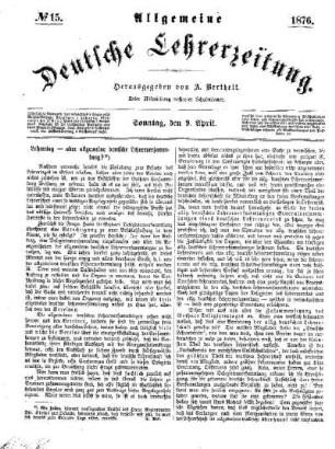 Lehrertag - oder allgemeine deutsche Lehrerversammlung?