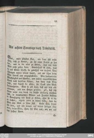 Am achten Sonntage nach Trinitatis.