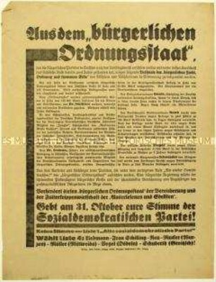 Aufruf der SPD zur sächsischen Landtagswahl 1926