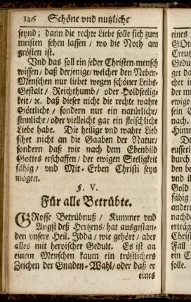 §. V. Für alle Betrübte. - §. VII. Für alle/ welchen ihre ewige Seeligkeit ernstlich angelegen ist.