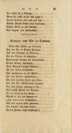 Romanze vom Eid zu Cardenia.