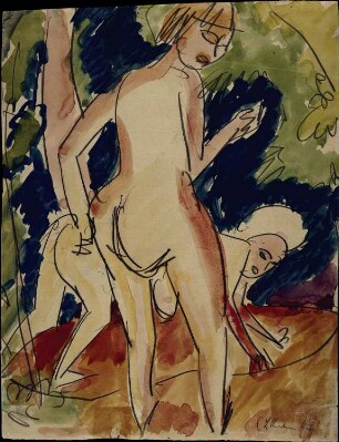Zwei badende Mädchen