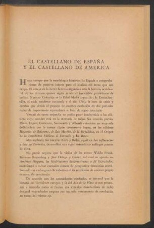 El castellano de España y el castellano de América