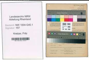 Entnazifizierung Fritz Kretzer , geb. 01.10.1919 (Gerichtsreferendar)