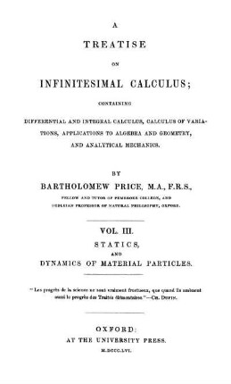 Vol. 3: A Treatise of Infinitesimal Calculus. Vol. 3