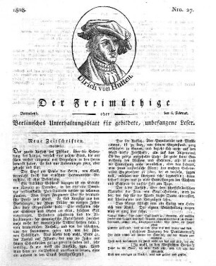 Nro. 27, Sonnabend, den 6. Februar 1808