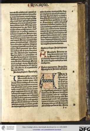 Incipit liber Apocalypsis beati Johannis apostoli. Capitulum I.