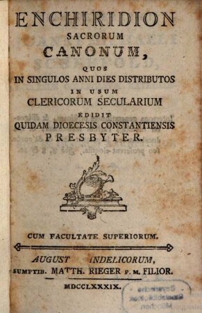 Enchiridion Sacrorum canonum