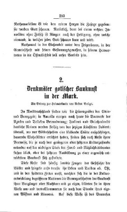 Denkmäler gotischer Baukunst in der Mark