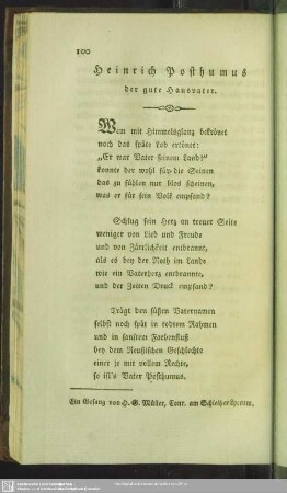 Heinrich Posthumus der gute Hausvater