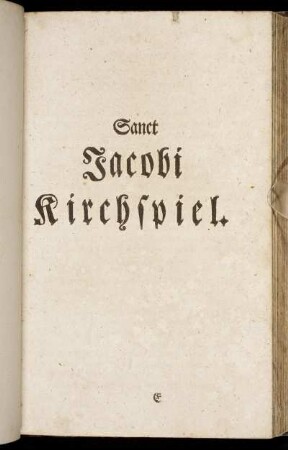 Sanct Jacobi Kirchspiel.