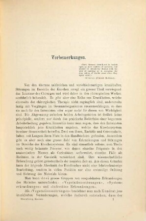 Vegetationsstörungen und Systemerkrankungen der Knochen