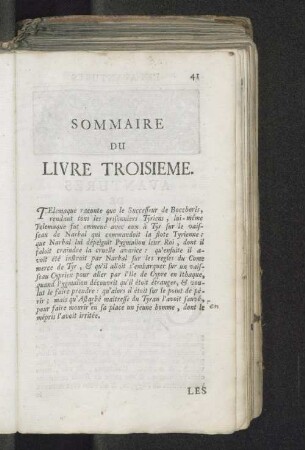 Sommaire du livre troisieme.