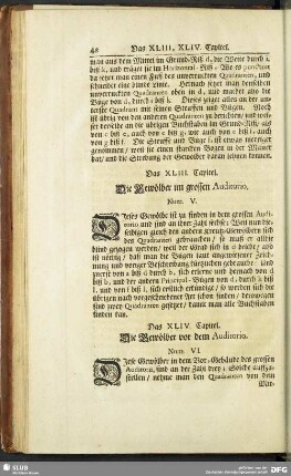 Das XLIV. Capitel. Die Gewölber vor dem Auditorio. Num. VI.