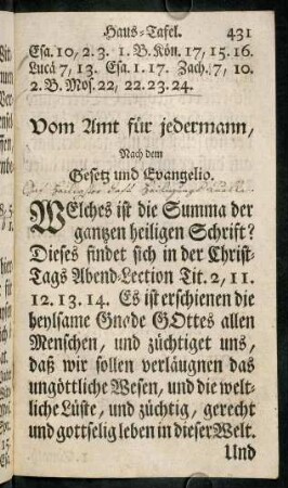 431-441, Vom Amt für jedermann,...-Nach dem Evangelio.