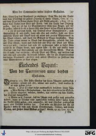 Siebendes Capitel. Von der Communion unter beyden Gestalten.