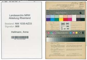 Entnazifizierung Anna Hellmann , geb. 23.12.1922 ()