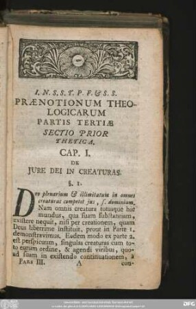 Sectio Prior Thetica.