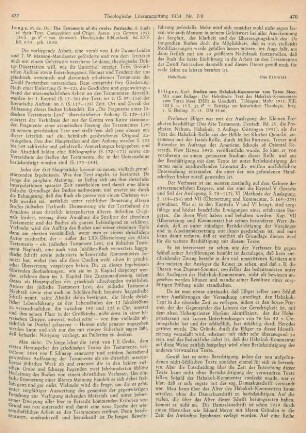 477-478 [Rezension] Jonge, Marinus de, The testaments of the twelve patriarchs