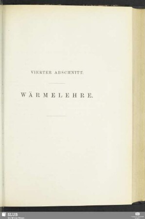 Vierter Abschnitt. Wärmelehre