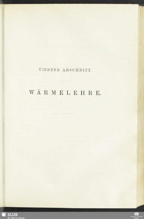 Vierter Abschnitt. Wärmelehre