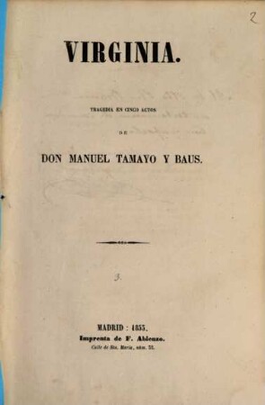 Virginia : Tragedia en cinco actos