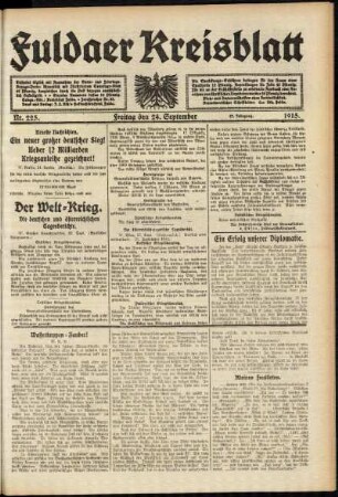 Ausgabe vom Freitag, den 24. September 1915.