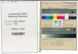 Entnazifizierung Josef Harbort , geb. 19.03.1890 (Bahnbeamter)