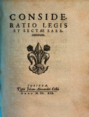 Consideratio Legis Et Sectae Saracenorum