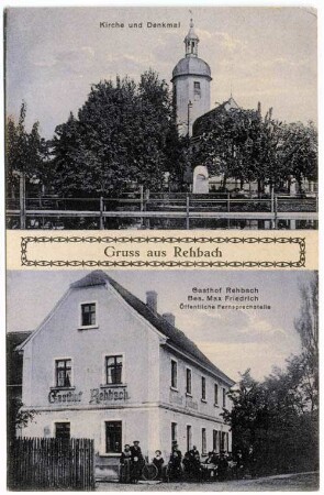 Gruß aus Rehbach : Kirche und Denkmal
