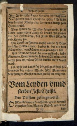 Vom Leyden unnd sterben Jesu Christi.