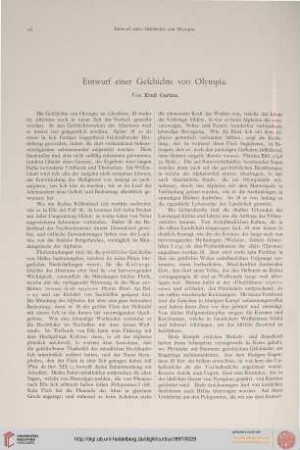 Entwurf einer Geschichte von Olympia (E.Curtius)