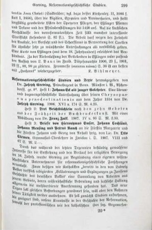 299-302 [Rezension] Reformationsgeschichtliche Studien und Texte, Heft 1-3