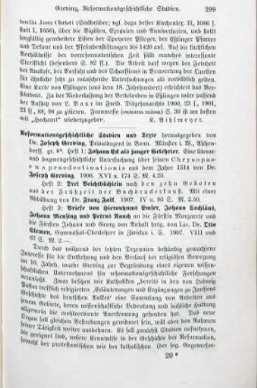 299-302 [Rezension] Reformationsgeschichtliche Studien und Texte, Heft 1-3
