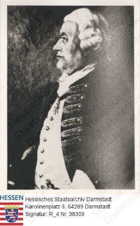 Tiedemann, Carl Eduard v. (1724-1792) / Porträt im Profil in Uniform, Halbfigur