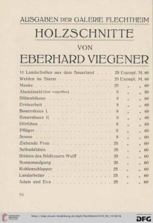Holzschnitte von Eberhard Viegener