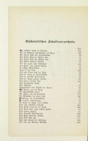 Alphabetisches Inhaltsverzeichnis