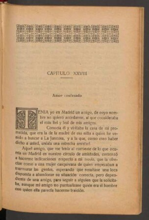 Capítulo XXVIII - Amor confesado