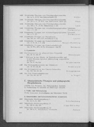 C. Schulpraktische Übungen und pädagogische Hospitationen