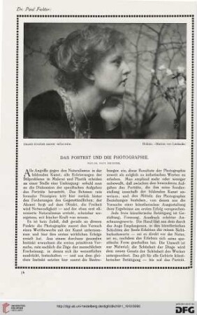 Das Porträt und die Photographie