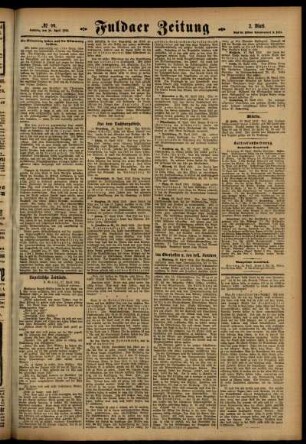 Zweite Ausgabe vom Samstag, den 29. April 1916.
