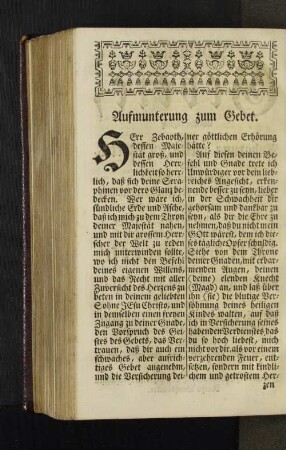 Aufmunterung zum Gebet.